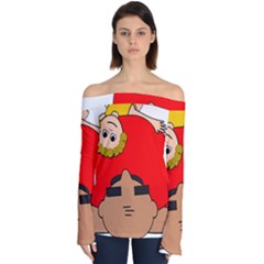 Comic-characters-grandfather Off Shoulder Long Sleeve Top