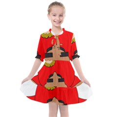 Comic-characters-grandfather Kids  All Frills Chiffon Dress