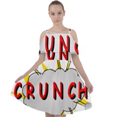 Comic-noise-paleness-explosion Cut Out Shoulders Chiffon Dress by 99art