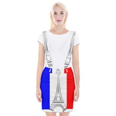 Eiffel-tower-france-flag-tower- Braces Suspender Skirt by 99art