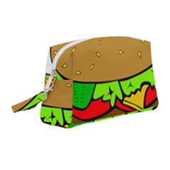 Hamburger-cheeseburger-fast-food Wristlet Pouch Bag (medium) by 99art
