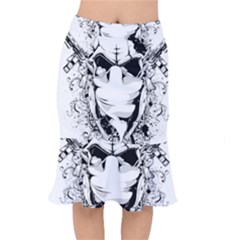 Graphic-design-vector-skull Short Mermaid Skirt