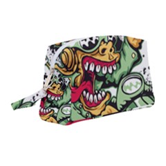 Scooter-motorcycle-graffiti Wristlet Pouch Bag (medium) by 99art