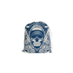 Skull Drawing Drawstring Pouch (xs) by 99art