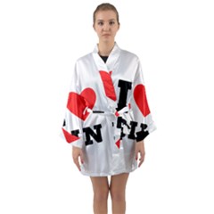 I Love Gin Long Sleeve Satin Kimono by ilovewhateva