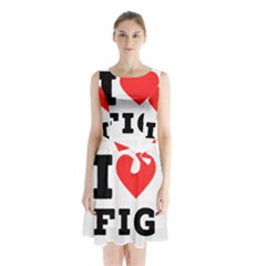 I Love Fig  Sleeveless Waist Tie Chiffon Dress by ilovewhateva