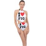 I love fig  Halter Side Cut Swimsuit