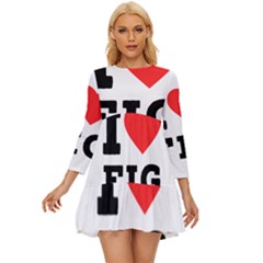 I Love Fig  Long Sleeve Babydoll Dress by ilovewhateva