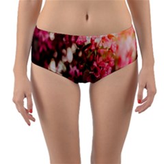 Pink Flower Reversible Mid-waist Bikini Bottoms