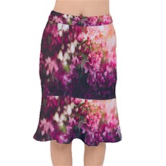 Pink Flower Short Mermaid Skirt