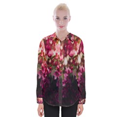 Pink Flower Womens Long Sleeve Shirt