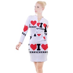 I Love Cherry Button Long Sleeve Dress by ilovewhateva
