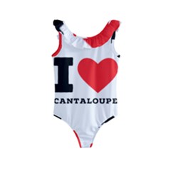 I Love Cantaloupe  Kids  Frill Swimsuit by ilovewhateva