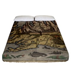 Iceland Cartography Map Renaissance Fitted Sheet (california King Size) by B30l