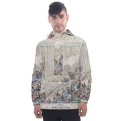 Mountain View Mountain Top Infographics Map Men s Front Pocket Pullover Windbreaker by B30l