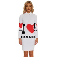 I Love Brandy Long Sleeve Shirt Collar Bodycon Dress by ilovewhateva