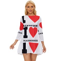 I Love Blackberries  Long Sleeve Babydoll Dress by ilovewhateva