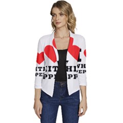 I Love White Pepper Women s Casual 3/4 Sleeve Spring Jacket by ilovewhateva