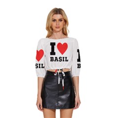 I Love Basil Mid Sleeve Drawstring Hem Top by ilovewhateva