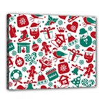 Background Vector Texture Christmas Winter Pattern Seamless Canvas 20  x 16  (Stretched)