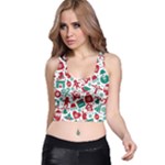 Background Vector Texture Christmas Winter Pattern Seamless Racer Back Crop Top