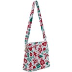 Background Vector Texture Christmas Winter Pattern Seamless Zipper Messenger Bag
