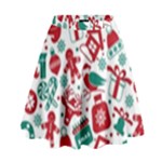 Background Vector Texture Christmas Winter Pattern Seamless High Waist Skirt
