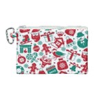 Background Vector Texture Christmas Winter Pattern Seamless Canvas Cosmetic Bag (Medium)