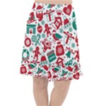 Background Vector Texture Christmas Winter Pattern Seamless Fishtail Chiffon Skirt