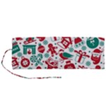 Background Vector Texture Christmas Winter Pattern Seamless Roll Up Canvas Pencil Holder (M)