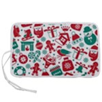 Background Vector Texture Christmas Winter Pattern Seamless Pen Storage Case (L)