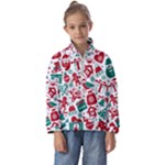 Background Vector Texture Christmas Winter Pattern Seamless Kids  Half Zip Hoodie