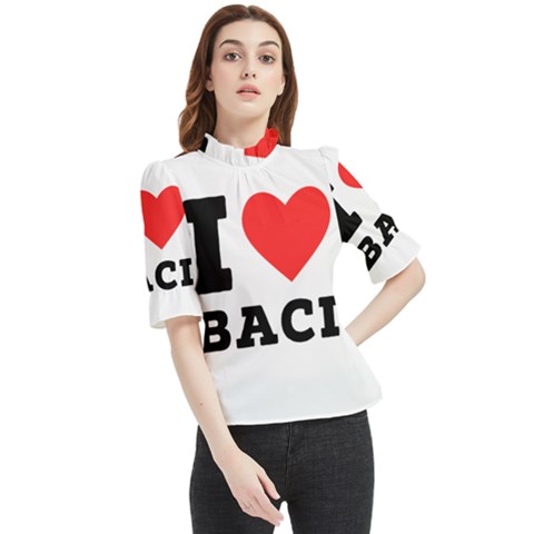 I Love Baci  Frill Neck Blouse by ilovewhateva