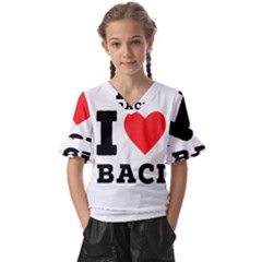 I Love Baci  Kids  V-neck Horn Sleeve Blouse by ilovewhateva