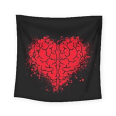 Heart Brain Mind Psychology Doubt Square Tapestry (small)