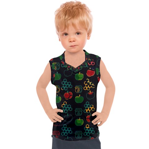 Apples Honey Honeycombs Pattern Kids  Sport Tank Top by Cowasu