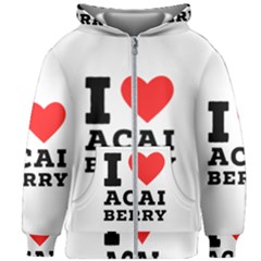 I Love Acai Berry Kids  Zipper Hoodie Without Drawstring by ilovewhateva