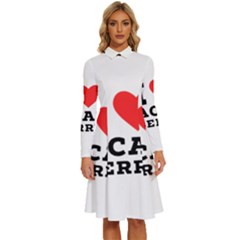 I Love Acai Berry Long Sleeve Shirt Collar A-line Dress by ilovewhateva