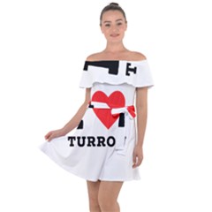 I Love Turron  Off Shoulder Velour Dress by ilovewhateva