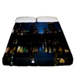 New York Night Central Park Skyscrapers Skyline Fitted Sheet (Queen Size)