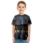 New York Night Central Park Skyscrapers Skyline Kids  Sport Mesh Tee