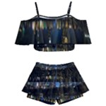 New York Night Central Park Skyscrapers Skyline Kids  Off Shoulder Skirt Bikini