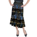 New York Night Central Park Skyscrapers Skyline Midi Mermaid Skirt