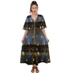 New York Night Central Park Skyscrapers Skyline Kimono Sleeve Boho Dress