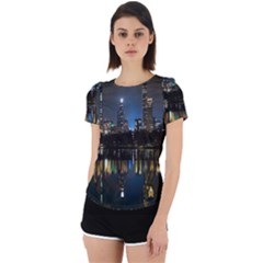 New York Night Central Park Skyscrapers Skyline Back Cut Out Sport Tee by Cowasu