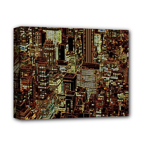 New York City Nyc Skyscrapers Deluxe Canvas 14  X 11  (stretched) by Cowasu