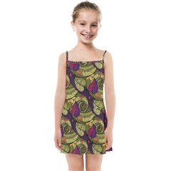 Pattern Vector Texture Style Garden Drawn Hand Floral Kids  Summer Sun Dress by Cowasu