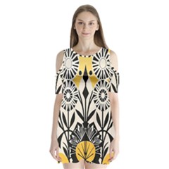 Flowers Pattern Shoulder Cutout Velvet One Piece by danenraven