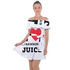 I Love Strawberry Juice Off Shoulder Velour Dress by ilovewhateva