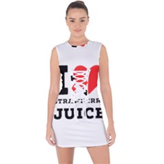 I Love Strawberry Juice Lace Up Front Bodycon Dress by ilovewhateva